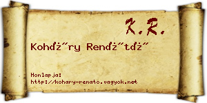 Koháry Renátó névjegykártya