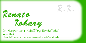 renato kohary business card